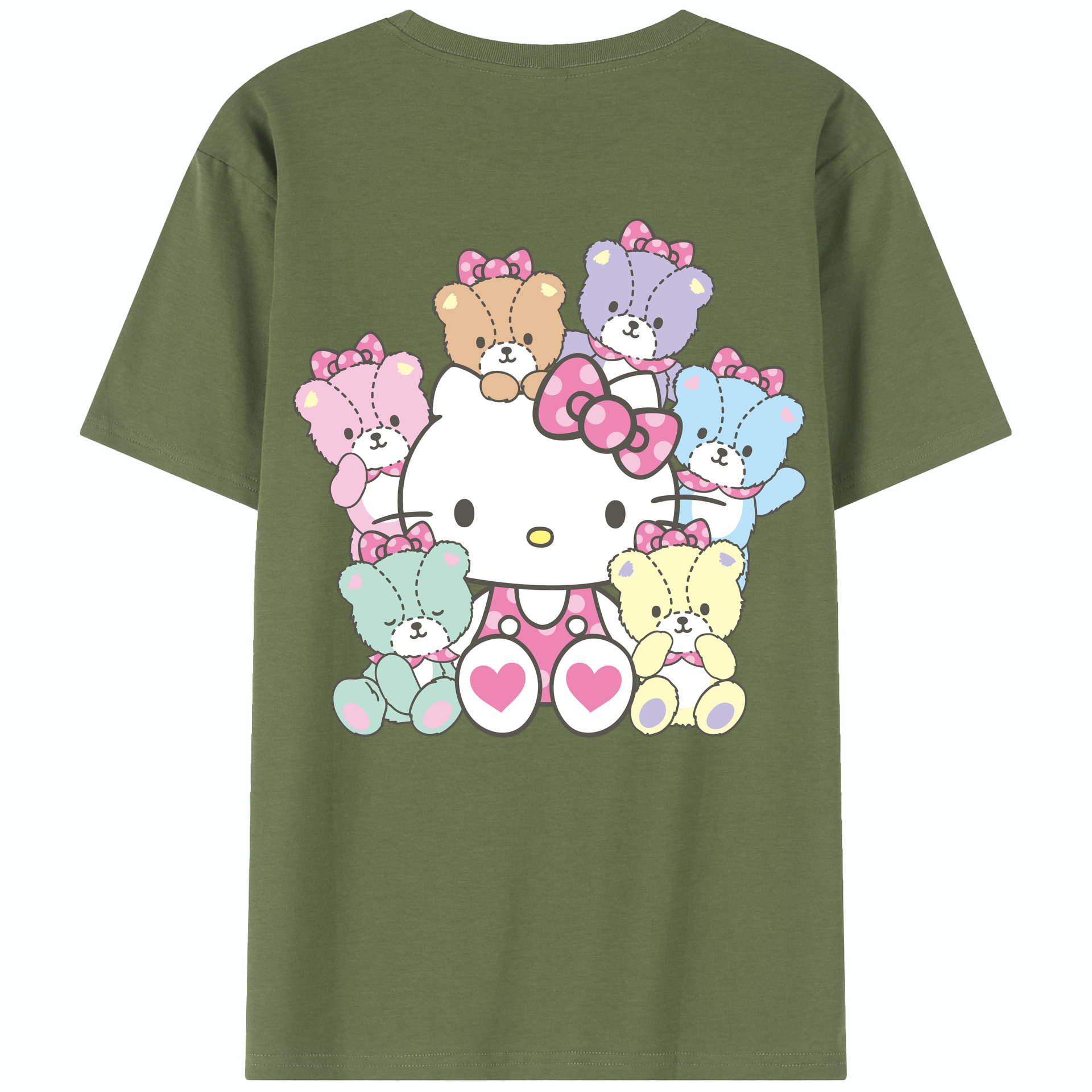 （画像用） Hello Kitty ハローキティ 綿100％半袖Tシャツ（背面プリント）